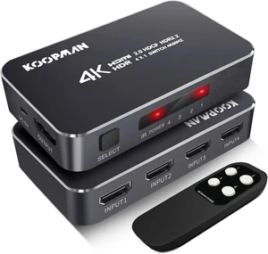 4K HDR HDMI Switch, Koopman 4 Ports 4K 60Hz HDMI 2.0 Switcher Selector with IR Wireless Remote, Supports UltraHD Dolby Vision, High Speed(Max to 18.5Gbps), HDR10, HDCP 2.2 & 3D 4K HDR HDMI Switch, Koopman 4 Ports 4K 60Hz HDMI 2.0 Switcher Selector with IR Wireless Remote, Supports UltraHD Dolby Vision, High Speed(Max to 18.5Gbps), HDR10, HDCP 2.2 & 3D