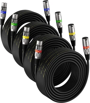 EBXYA XLR Cable 20ft 4 Pack - Mic Cables Balanced DMX Cable Male to Female EBXYA XLR Cable 20ft 4 Pack - Mic Cables Balanced DMX Cable Male to Female