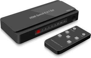 Dingsun HDMI Switch, 5 Port HDMI Selector with IR Remote Control, HDMI 1.4, HDCP 1.4, Support 4K@30Hz Ultra HD 3D/1080P for Fire TV, Roku, PS3, PS4, Xbox, Apple TV, DVD Dingsun HDMI Switch, 5 Port HDMI Selector with IR Remote Control, HDMI 1.4, HDCP 1.4, Support 4K@30Hz Ultra HD 3D/1080P for Fire TV, Roku, PS3, PS4, Xbox, Apple TV, DVD