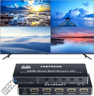 HDMI Multi-Viewer 4X1, Seamless Switcher 4 in 1 Out, Quad Multi Viewer Switcher with IR Remote, Supports 4K 30Hz, 5 Display Modes for Security Camera, Gaming Consoles HDMI Multi-Viewer 4X1, Seamless Switcher 4 in 1 Out, Quad Multi Viewer Switcher with IR Remote, Supports 4K 30Hz, 5 Display Modes for Security Camera, Gaming Consoles