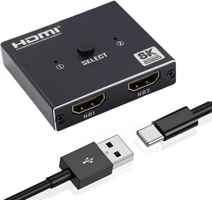 Duttek HDMI Splitter for Dual Monitors, 1 in 2 Out 8K 60Hz HDMI Switch Supports 8K@60Hz HDR HDCP 2.2, for Dual Monitor Setup PC Laptop TV Box Projector Duttek HDMI Splitter for Dual Monitors, 1 in 2 Out 8K 60Hz HDMI Switch Supports 8K@60Hz HDR HDCP 2.2, for Dual Monitor Setup PC Laptop TV Box Projector