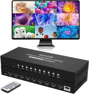 HDMI Multi-Viewer 9x1, 4K@30Hz Quad Seamless HDMI Multiviewer Switcher 9 in 1 Out w/Remote for Security Camera, PC, Laptop, Fire Stick, Roku, Game (8 Display Modes) HDMI Multi-Viewer 9x1, 4K@30Hz Quad Seamless HDMI Multiviewer Switcher 9 in 1 Out w/Remote for Security Camera, PC, Laptop, Fire Stick, Roku, Game (8 Display Modes)