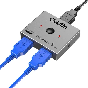 Bidirectional USB3.0 Switch Supports 2-in-1 Out & 1-in-2 Out Two Switching Modes, enables Two Computers to Share a Single Keyboard, Mouse, Printer or Scanner conveniently. Bidirectional USB3.0 Switch Supports 2-in-1 Out & 1-in-2 Out Two Switching Modes, enables Two Computers to Share a Single Keyboard, Mouse, Printer or Scanner conveniently.