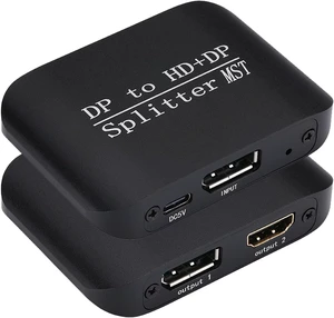 DisplayPort to HDMI + Displayport Splitter Adapter Support MST Extend/Mirror Mode, 4K@60Hz DP to DP + 4K HDMI Output, Display Port Adapter hub for Desktop, PC, Laptop, Extend Display DisplayPort to HDMI + Displayport Splitter Adapter Support MST Extend/Mirror Mode, 4K@60Hz DP to DP + 4K HDMI Output, Display Port Adapter hub for Desktop, PC, Laptop, Extend Display
