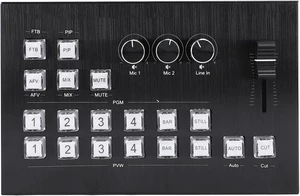 Live Stream Switcher, 1080P 60Hz, 4 in 2 Out HDMI Port, Type C, Audio, Multiple HDMI Live Stream Video Mixer, for Broadcast TV Production, Live Interviews, etc. (US Plug) Live Stream Switcher, 1080P 60Hz, 4 in 2 Out HDMI Port, Type C, Audio, Multiple HDMI Live Stream Video Mixer, for Broadcast TV Production, Live Interviews, etc. (US Plug)