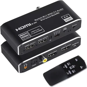 2x1 HDMI Switch Audio Extractor 4K 120Hz eARC 7.1CH Remote 2x1 HDMI Switch Audio Extractor 4K 120Hz eARC 7.1CH Remote