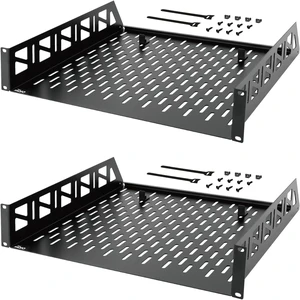 Tecmojo 2 Pack 2U Rack Shelf,19 inch Rack Mount Shelf 16 inch Depth,with Anti-Slip Stops,Server Rack Shelf and Network Shelf for 19 in Equipments, 55lbs Capacity of Vented 2U Shelf,Black,No Lip Tecmojo 2 Pack 2U Rack Shelf,19 inch Rack Mount Shelf 16 inch Depth,with Anti-Slip Stops,Server Rack Shelf and Network Shelf for 19 in Equipments, 55lbs Capacity of Vented 2U Shelf,Black,No Lip
