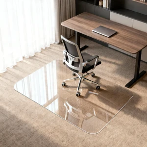 Kuyal Chair Mat for Carpet, Heavy Duty Tempered Glass Office Chair Mat Kuyal Chair Mat for Carpet, Heavy Duty Tempered Glass Office Chair Mat