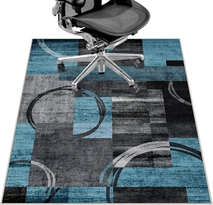Office Chair Mat for Hardwood Floor&Tile Floor,36"X 48"-Geo Blue Gray