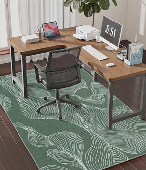 Office Chair Mat for Hardwood Floor, 60"x45" Easy Glide Computer Desk Mat Protector for Rolling Chair Under Desk Rug Nonslip Backing, Machine Wash, (Leaf) Office Chair Mat for Hardwood Floor, 60"x45" Easy Glide Computer Desk Mat Protector for Rolling Chair Under Desk Rug Nonslip Backing, Machine Wash, (Leaf)