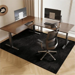 Office Chair Mat for Hardwood Floor, 59"x71" Flannel Fabric Large Chair Mat for Hard Floors, Non-Slip Under Desk Rug for Rolling Chairs, Soft Floor Protector Area Rug for Home Office, Black Office Chair Mat for Hardwood Floor, 59"x71" Flannel Fabric Large Chair Mat for Hard Floors, Non-Slip Under Desk Rug for Rolling Chairs, Soft Floor Protector Area Rug for Home Office, Black