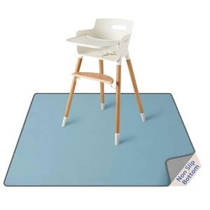 Blissful Diary Baby Splat Mat for Under High Chair, Splash Mat, Slate Blue