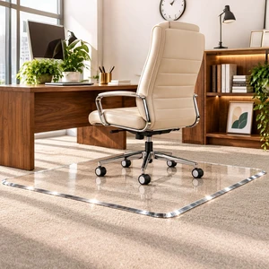 Clear 1/5inch Thick Office Chair Mat, Beveled Edge, 32"x46" Clear 1/5inch Thick Office Chair Mat, Beveled Edge, 32"x46"