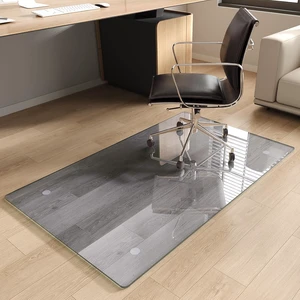 Tempered Glass Chair Mat for Carpet, 30"x48" Grey Floor Mat Tempered Glass Chair Mat for Carpet, 30"x48" Grey Floor Mat