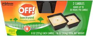 Backyard Citronella Scented Candle, Ambiance Enhancing Centerpiece, Burns for up to 25 Hours, 8 oz (Pack of 2) Backyard Citronella Scented Candle, Ambiance Enhancing Centerpiece, Burns for up to 25 Hours, 8 oz (Pack of 2)
