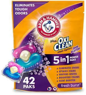 Plus OxiClean With Odor Blasters Laundry Detergent 5-IN-1 Power Paks, 42CT (Packaging may vary) Plus OxiClean With Odor Blasters Laundry Detergent 5-IN-1 Power Paks, 42CT (Packaging may vary)