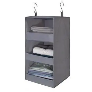 3-Shelf Hanging Closet Organizer and Storage, Collapsible Hanging Closet Shelves, Hanging Organizer for Closet & RV, Gray, 29 ½" H X 12" W X 12" D, 1-Pack 3-Shelf Hanging Closet Organizer and Storage, Collapsible Hanging Closet Shelves, Hanging Organizer for Closet & RV, Gray, 29 ½" H X 12" W X 12" D, 1-Pack