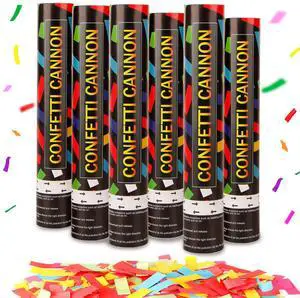 6 Pack 12 Inch Confetti Cannon Multicolor Confetti Popper Party Shooter for Wedding Birthday Graduation Celebration, These Pack of 6 Confetti cannon with Biodegradable Paper Launches 16 ft 6 Pack 12 Inch Confetti Cannon Multicolor Confetti Popper Party Shooter for Wedding Birthday Graduation Celebration, These Pack of 6 Confetti cannon with Biodegradable Paper Launches 16 ft