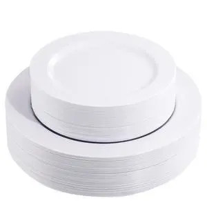 60PCS White Plastic Plates - Heavy Duty White Disposable Plates for 4th of July/Birthday Party/Wedding -serve for 30 guests Include 30PCS 10.25" & 30PCS 7.5" Plates for Summer Party 60PCS White Plastic Plates - Heavy Duty White Disposable Plates for 4th of July/Birthday Party/Wedding -serve for 30 guests Include 30PCS 10.25" & 30PCS 7.5" Plates for Summer Party