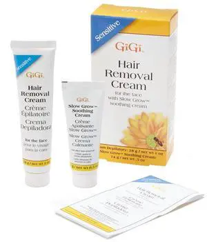 Hair Removal Cream, for the Face - 1 Oz, and Slow Grow Soothing Cream - 0.5 Oz, Hair Removal Kit for Sensitive Skin, 1-Pack Hair Removal Cream, for the Face - 1 Oz, and Slow Grow Soothing Cream - 0.5 Oz, Hair Removal Kit for Sensitive Skin, 1-Pack
