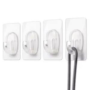 27 Pack Small Adhesive Wall Hooks, Clear Mini Hooks with Adhesive Strips, Damage Free Sticky Hooks for Hanging Decorations,Lights and Cables 27 Pack Small Adhesive Wall Hooks, Clear Mini Hooks with Adhesive Strips, Damage Free Sticky Hooks for Hanging Decorations,Lights and Cables
