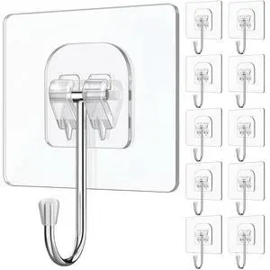 8 Pack Heavy-Duty Wreath Hangers for Front Door Seasonal Christmas & Halloween Decorations, Over-The-Door Hooks Organizer, Clear Adhesive Hooks 8 Pack Heavy-Duty Wreath Hangers for Front Door Seasonal Christmas & Halloween Decorations, Over-The-Door Hooks Organizer, Clear Adhesive Hooks