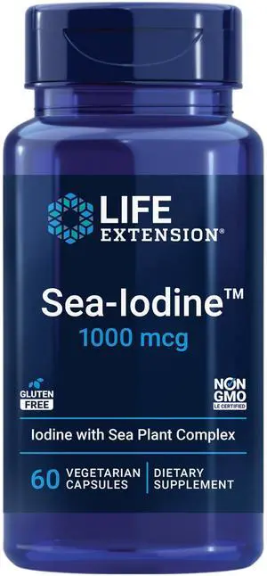Sea-Iodine, kelp and bladderwrack-derived Iodine, Supports Healthy Levels of This Essential Nutrient for Thyroid Health and Beyond, Non-GMO, Gluten-Free, Vegetarian, 60 Capsules Sea-Iodine, kelp and bladderwrack-derived Iodine, Supports Healthy Levels of This Essential Nutrient for Thyroid Health and Beyond, Non-GMO, Gluten-Free, Vegetarian, 60 Capsules