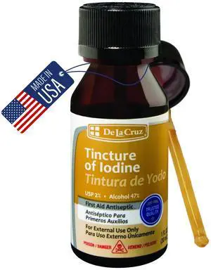 Tincture of Iodine - 2% Iodine Tincture - Iodine First Aid Antiseptic for Minor Cuts and Scrapes - 1 fl OZ (1 Bottle) Tincture of Iodine - 2% Iodine Tincture - Iodine First Aid Antiseptic for Minor Cuts and Scrapes - 1 fl OZ (1 Bottle)