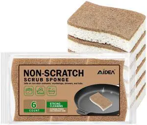 Sponges Non Scratch, 6Count, Natural Sponge for Non Stick Cookware, Sponges Kitchen, Cellulose Scrub Sponge for Dishes, Cleaning Power for Kitchen, Bathroom, Household Sponges Non Scratch, 6Count, Natural Sponge for Non Stick Cookware, Sponges Kitchen, Cellulose Scrub Sponge for Dishes, Cleaning Power for Kitchen, Bathroom, Household