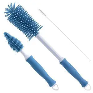 Silicone Cleaning Brush, 12" Long Handle Water Bottle Cleaner for Baby, Sports, Vase, Glassware, and Smaller Diameter Openings Silicone Cleaning Brush, 12" Long Handle Water Bottle Cleaner for Baby, Sports, Vase, Glassware, and Smaller Diameter Openings