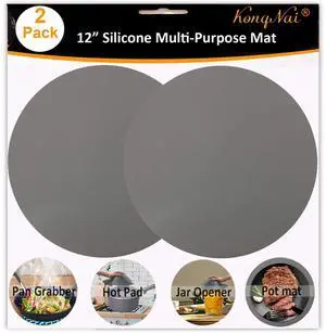 Silicone Baking Mat 12 Inch, Non Stick Microwave Turntable Mat for Kitchen, Multi-Purpose Heat Resistant Oven Mat 2 Pack (Gray) Silicone Baking Mat 12 Inch, Non Stick Microwave Turntable Mat for Kitchen, Multi-Purpose Heat Resistant Oven Mat 2 Pack (Gray)