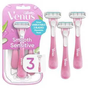 Sensitive Women's Disposable Razors - Single Package of 3 Razors Sensitive Women's Disposable Razors - Single Package of 3 Razors