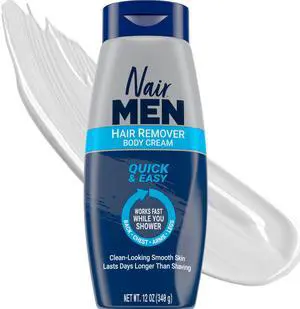 Nair Men Hair Remover Body Cream, Quick and Easy Body Hair Removal Cream for Men, Aloe and Lanolin, Dermatologist Tested, 12 Oz Nair Men Hair Remover Body Cream, Quick and Easy Body Hair Removal Cream for Men, Aloe and Lanolin, Dermatologist Tested, 12 Oz