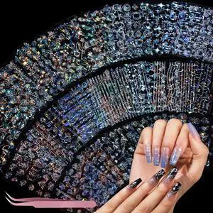 Teenitor 50 Sheets Aurora Nail Stickers for Nail Art, Star Nail Art Stickers for Kids Women, Laser Silver Nail Decals Fingernail Stickers for Holiday, Self-Adhesive Nail Decorations Teenitor 50 Sheets Aurora Nail Stickers for Nail Art, Star Nail Art Stickers for Kids Women, Laser Silver Nail Decals Fingernail Stickers for Holiday, Self-Adhesive Nail Decorations