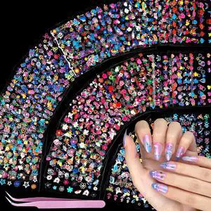 Teenitor 50 Sheets Nail Stickers for Kids, 3D Cute Girls Nail Art Stickers, Heart Flower Butterfly Bow Nail Decals for Nail Art, Fingernail Stickers for Women, Self Adhesive Nail Decorations in Summer Teenitor 50 Sheets Nail Stickers for Kids, 3D Cute Girls Nail Art Stickers, Heart Flower Butterfly Bow Nail Decals for Nail Art, Fingernail Stickers for Women, Self Adhesive Nail Decorations in Summer