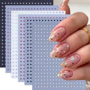 6 Sheets Star Nail Stickers 3D Self-Adhesive Glitters Starlight Nail Art Stickers Shiny Stars Glitters Nail Decals Black White Red Purple Laser Silver Stars Gold Nails Design Nail Supplies for Women 6 Sheets Star Nail Stickers 3D Self-Adhesive Glitters Starlight Nail Art Stickers Shiny Stars Glitters Nail Decals Black White Red Purple Laser Silver Stars Gold Nails Design Nail Supplies for Women