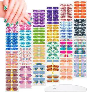 JERCLITY 336 Pieces 24 Sheets Women's Full Wrap Marble Nail Polish Strips Stickers Self-Adhesive Solid Color Gel Nail Strips Decals with Nail File for Women Girls Nail Decorations (Fresh Style) JERCLITY 336 Pieces 24 Sheets Women's Full Wrap Marble Nail Polish Strips Stickers Self-Adhesive Solid Color Gel Nail Strips Decals with Nail File for Women Girls Nail Decorations (Fresh Style)