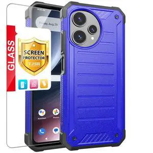 TJS Compatible with Cricket Icon Plus 2026 Case, AT&T Verge 2 5G Case, with Tempered Glass Screen Protector, Dual Layer Premium Tough Lined Design Hybrid Shockproof Heavy Duty Phone Case (Blue) TJS Compatible with Cricket Icon Plus 2026 Case, AT&T Verge 2 5G Case, with Tempered Glass Screen Protector, Dual Layer Premium Tough Lined Design Hybrid Shockproof Heavy Duty Phone Case (Blue)