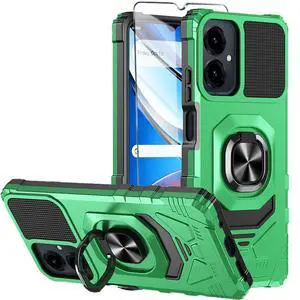 Mocotto for Cricket Icon 2026 Phone Case/AT&T Propel 3 5G Case with Tempered Glass Screen Protector,Military Grade Heavy Duty Shockproof Protective Cover,with Ring Kickstand (Green) Mocotto for Cricket Icon 2026 Phone Case/AT&T Propel 3 5G Case with Tempered Glass Screen Protector,Military Grade Heavy Duty Shockproof Protective Cover,with Ring Kickstand (Green)