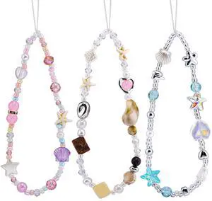 BESARME 3 PCS Beaded Phone Charm Wrist Strap Lanyard Cute Camera Wrist Straps Bead Phone Bracelet Strap Keychain for Women BESARME 3 PCS Beaded Phone Charm Wrist Strap Lanyard Cute Camera Wrist Straps Bead Phone Bracelet Strap Keychain for Women