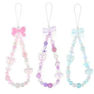 Beaded Phone Charms Strap, 3 Pcs Camera Charm Strap Wristlet Keychain Butterfly Flower Heart Bow Lanyard Chain Cute Lanyard Wrist Straps Cellphone Charm for Phone Case, Wallet (Pink, Purple, Blue) Beaded Phone Charms Strap, 3 Pcs Camera Charm Strap Wristlet Keychain Butterfly Flower Heart Bow Lanyard Chain Cute Lanyard Wrist Straps Cellphone Charm for Phone Case, Wallet (Pink, Purple, Blue)