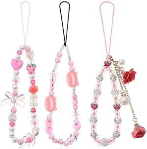 Ecally 3 Pcs Phone Charms Strap Camera Charm Strap Pearl Beaded Butterfly Bow Flower Cute Phone Wrist Lanyard Bracelet for Camera Keychain Wallet Decor Graduation Gifts(Cute,Pink) Ecally 3 Pcs Phone Charms Strap Camera Charm Strap Pearl Beaded Butterfly Bow Flower Cute Phone Wrist Lanyard Bracelet for Camera Keychain Wallet Decor Graduation Gifts(Cute,Pink)