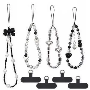 Qulkws 4 Pcs Crystal Beaded Phone Charms with Phone Tether Tab Cute Beaded Phones Lanyard Wrist Strap Acrylic Cell Phones Wrist Strap Aesthetic CellPhone Keychain for Camera Key Purse for Women Qulkws 4 Pcs Crystal Beaded Phone Charms with Phone Tether Tab Cute Beaded Phones Lanyard Wrist Strap Acrylic Cell Phones Wrist Strap Aesthetic CellPhone Keychain for Camera Key Purse for Women