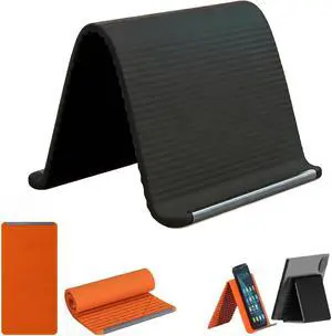 Flexible Silicone Aluminum Phone Holder Stand, Portable Foldable Silicone Phone Holder for Long Travel Accessories, Universal Adjustable Anti-Slip Desktop Mount for Phone Tablet Laptop (Black) Flexible Silicone Aluminum Phone Holder Stand, Portable Foldable Silicone Phone Holder for Long Travel Accessories, Universal Adjustable Anti-Slip Desktop Mount for Phone Tablet Laptop (Black)