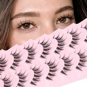 Fyonas Manga Lashes Spiky False Eyelashes 7 Pairs C Curl Lashes Strips Natural Look 10-15mm Wispy Fake Eyelashes with Invisible Clear Band For Fairy Look (Whisper) Fyonas Manga Lashes Spiky False Eyelashes 7 Pairs C Curl Lashes Strips Natural Look 10-15mm Wispy Fake Eyelashes with Invisible Clear Band For Fairy Look (Whisper)