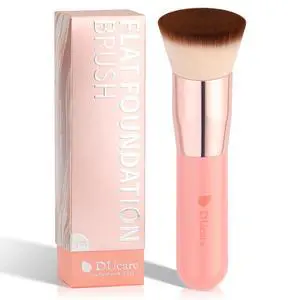 Foundation Brush for Liquid Makeup,Flat Top Kabuki Foundation Brushes - Premium Makeup Brush for Liquid, Cream, Powder,Buffing, Blending,Pink Foundation Brush for Liquid Makeup,Flat Top Kabuki Foundation Brushes - Premium Makeup Brush for Liquid, Cream, Powder,Buffing, Blending,Pink