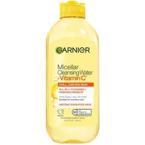 Micellar Water with Vitamin C, Facial Cleanser & Makeup Remover, Brightening & Hydrating, For All Skin Types, Vegan, Cruelty Free, 13.5 Fl Oz (400mL), 1 Count Micellar Water with Vitamin C, Facial Cleanser & Makeup Remover, Brightening & Hydrating, For All Skin Types, Vegan, Cruelty Free, 13.5 Fl Oz (400mL), 1 Count