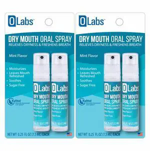 Olabs Dry Mouth Spray - Sugar Free, Alcohol Free, Mint Breath Spray with Xylitol, 2 Pack - 4 (0.25 oz) Travel Size Sprays Total Olabs Dry Mouth Spray - Sugar Free, Alcohol Free, Mint Breath Spray with Xylitol, 2 Pack - 4 (0.25 oz) Travel Size Sprays Total