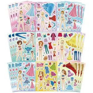Stickers for Kids, 24 Sheets Dress Up Stickers for Girls, Make Your Own Fairy Princess Sticker, Birthday Party Favor, Classroom Rewards, Art Craft Stickers for Kids, 24 Sheets Dress Up Stickers for Girls, Make Your Own Fairy Princess Sticker, Birthday Party Favor, Classroom Rewards, Art Craft