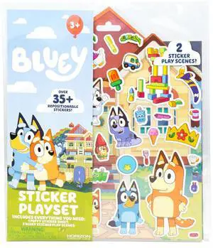 Horizon Group USA Bluey Sticker Playset, 2 Sticker Play Scenes, 35+ Reusable Puffy Bluey Repositionable Stickers for Kids, Perfect for Travel, Screen-Free Fun Horizon Group USA Bluey Sticker Playset, 2 Sticker Play Scenes, 35+ Reusable Puffy Bluey Repositionable Stickers for Kids, Perfect for Travel, Screen-Free Fun